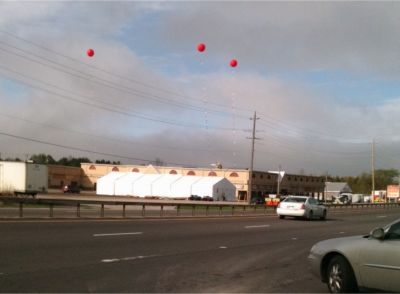 Inflatable multi-colour cloudbusters